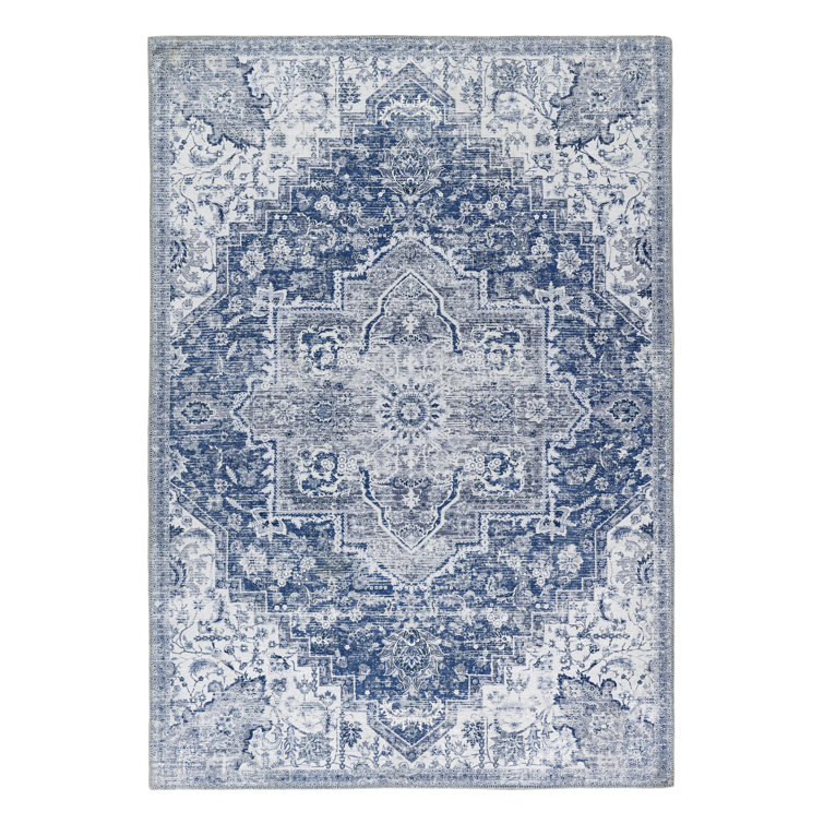 Latitude Vive Ashwika Oriental Machine Woven Machine Tufted Blue White